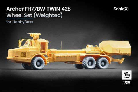 Archer FH77BW Twin 482 Weighted Wheel Set for Hobby Boss, 1:35