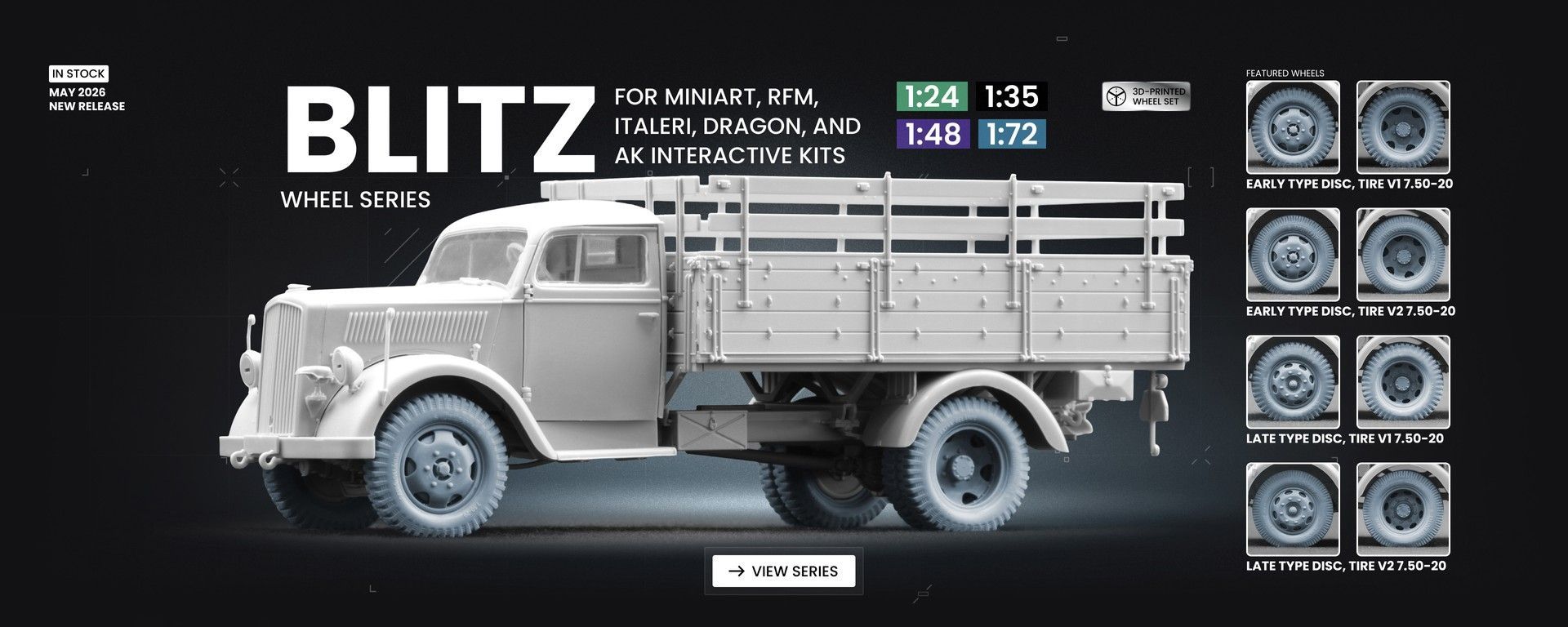 Blitz accessories, 3D-printed wheel series