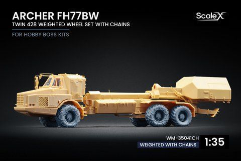 Archer FH77BW TWIN 428 Chain Weighted with Chains Wheel Set for Hobby Boss, 1:35