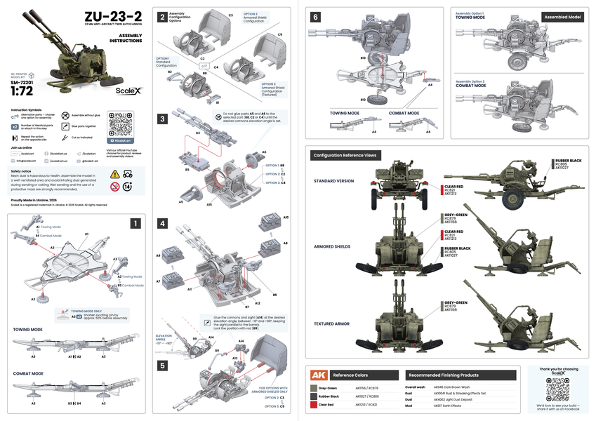 ZU-23-2 with Armored Shields, 1:72