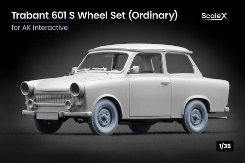 Trabi 601 S P36 Ordinary Wheel Set for AK Interactive, 1:35
