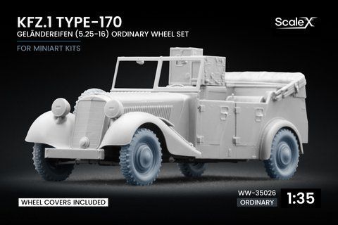 Kfz.1 Type-170 VK Gel&auml;ndereifen Ordinary Wheel Set for Miniart, 1:35